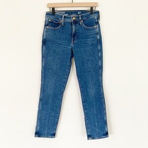 J. Crew High-Rise Slim Straight Jeans - Blue Denim